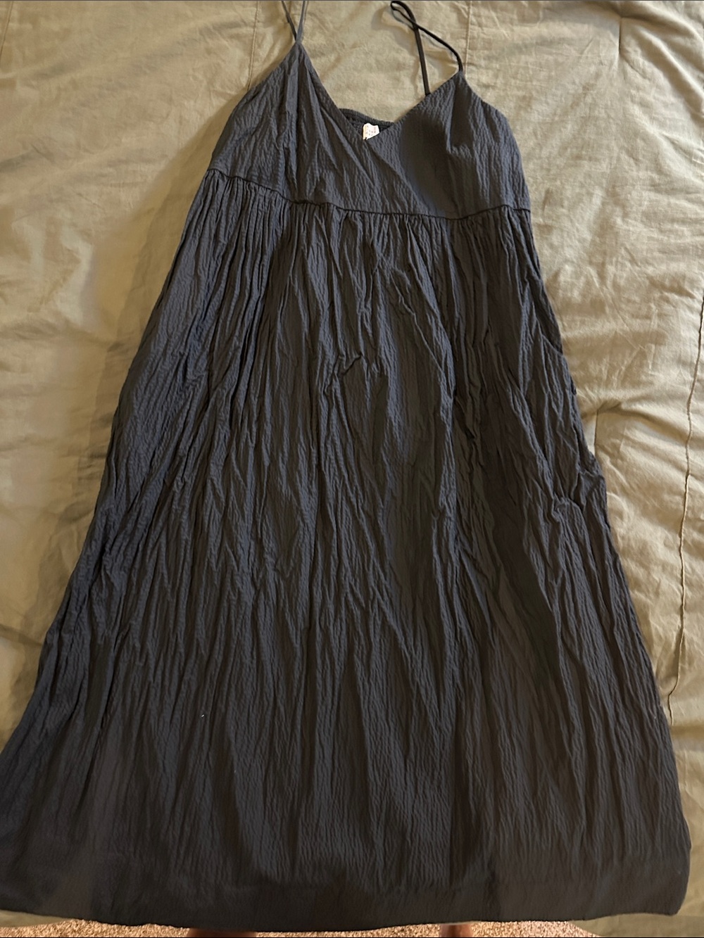 a new day Black Crinkle Maxi Dress